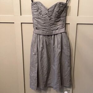 𝅺DESSY Collection Style 2823 Strapless Cocktail Length Dress in Charcoal Gray